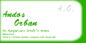 andos orban business card